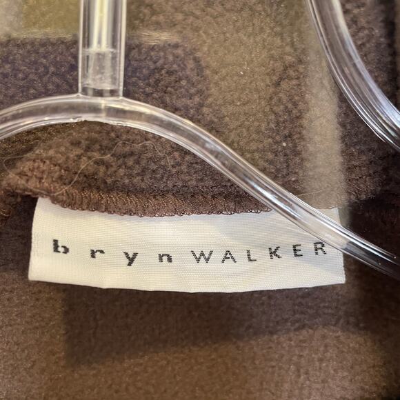 Bryn Walker Fleece Funnel Neck Top Taupe Brown Boxy Lagenlook Long Sleeve S - Picture 2 of 4